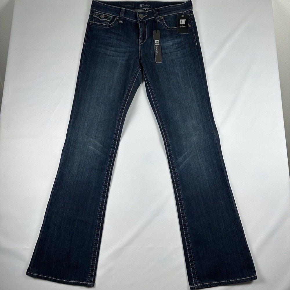 Women's KUT FROM THE KLOTH Natalie High Rise Bootcut Flap Pocket Jeans Size 8